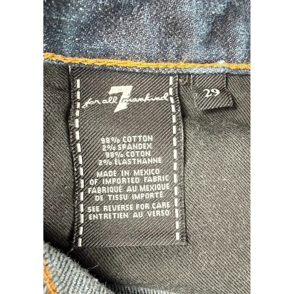 7 For All Mankind Slimmy Jeans Mens 29 Blue Stretch Slim Straight 29x30